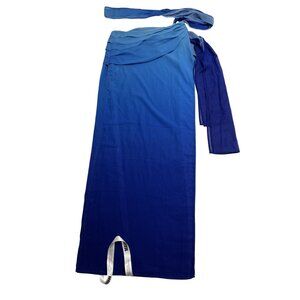 Mauve London The Ombre Drape Skirt in Blue